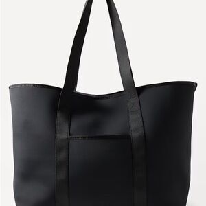 Athleta Black Scuba Neoprene Tote Bag